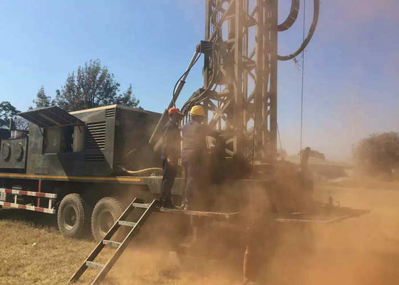 Six Cylinder 265KW 1500m Depth Truck Mounted Drill Rig