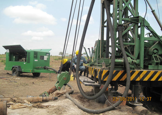 TRUCK MOUNTED WATER WELL DRILLING RIG  DEPTH 350M MECHANICAL TRANSPORTATION TOP HEAD DRIVE  USE MUD AND DTH HAM HAMMER
